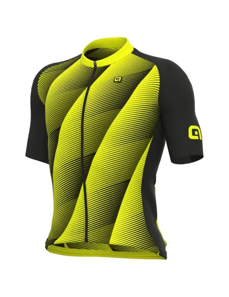 Maillot de Mangas Cortas Square en Negro y Amarillo Neón para un Look Inigualable