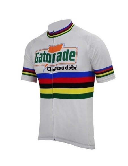 Maillot ciclista retro Chateau d'Ax Gatorade, estilo y comodidad para tus paseos