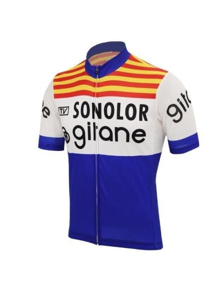 Maillot ciclista retro Sonolor-Gitane, estilo y comodidad para los amantes del ciclismo