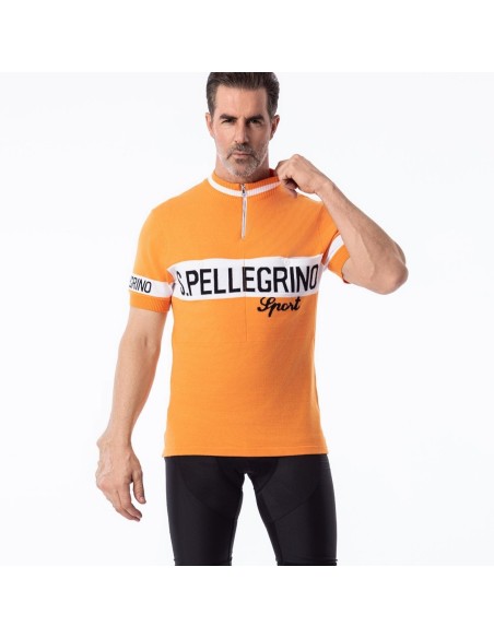 Maillot ciclista retro San Pellegrino en lana merino para un toque vintage