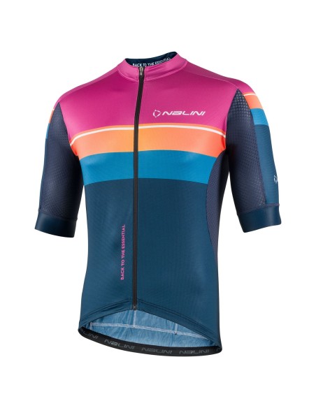 Maillot de Mangas Cortas New Speed Fucsia-Azul para Tu Estilo Deportivo