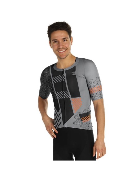 Maillot de mangas cortas Bomber en naranja, negro y gris para lucir genial