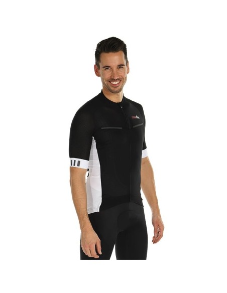 Maillot de Mangas Cortas Watt Negro y Blanco para Tu Estilo Deportivo
