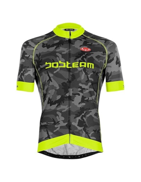 Maillot de Mangas Cortas Amo Camo en Gris y Amarillo Neón para Lucir Genial