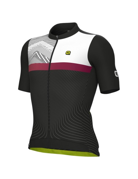 Maillot de Mangas Cortas Zig Zag Negro para Tu Estilo Casual
