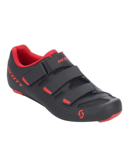 Zapatillas Scott Road Comp en negro y rojo para ciclistas exigentes