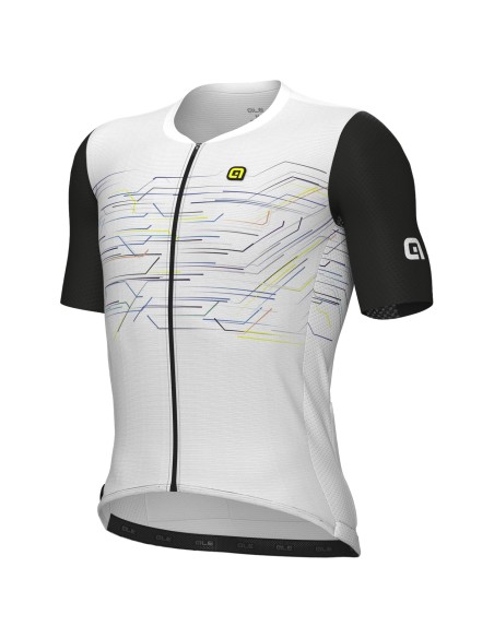Maillot de Mangas Cortas Megabyte en Negro y Blanco para un Look Moderno y Cómodo