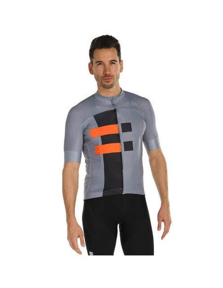 Maillot de Mangas Cortas Bold en Naranja, Negro y Gris - Tu Compañero Ideal para Ciclismo
