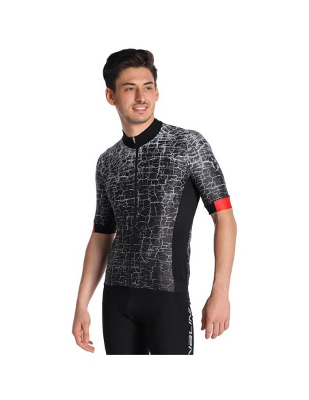 Descubre el Maillot de Mangas Cortas Naranco en Rojo, Negro y Gris para tu Estilo