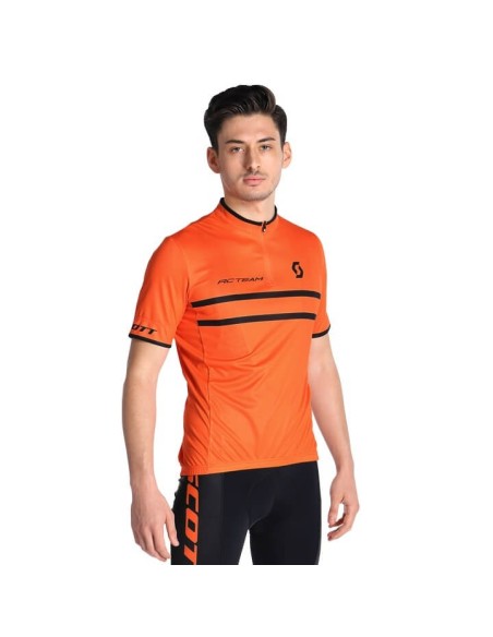 Maillot Mangas Cortas RC Team 20 en Naranja y Negro: Estilo y Comodidad para Tu Aventura